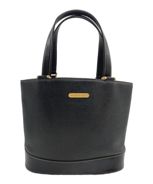 BURBERRY（バーバリー）BURBERRY (バーバリー) ノバチェックライニングレザートートバッグ ブラックの古着・服飾アイテム