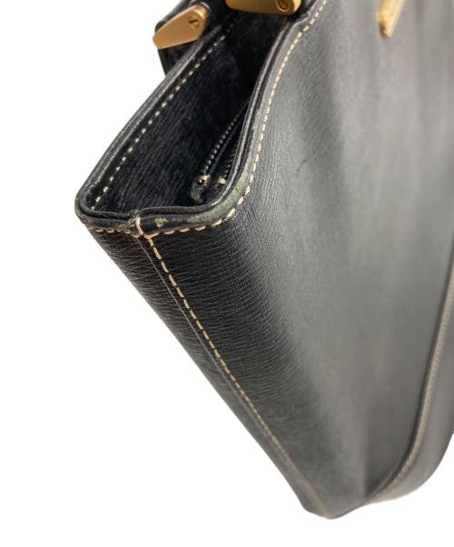 BURBERRY（バーバリー）BURBERRY (バーバリー) ノバチェックライニングレザートートバッグ ブラックの古着・服飾アイテム