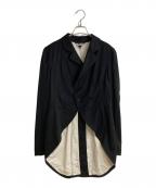 BLACK COMME des GARCONSブラックコムデギャルソン）の古着「12AW 燕尾ギャバジャケット」｜ブラック