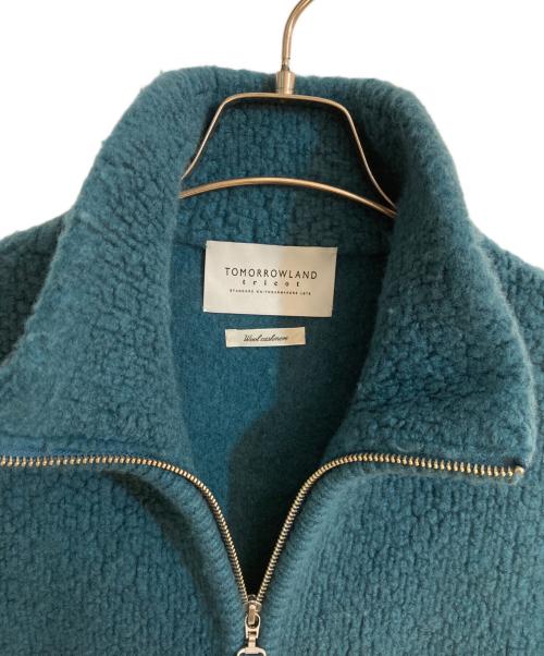 TOMORROW LAND tricot（トゥモローランド トリコ）TOMORROW LAND tricot (トゥモローランド トリコ) ウールカシミヤ パイルニット ジップアップブルゾン グリーン サイズ:Mの古着・服飾アイテム