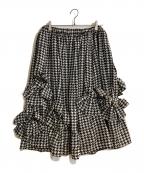COMME des GARCONS COMME des GARCONSコムデギャルソン コムデギャルソン）の古着「24SS 千鳥格子シルクリボンスカート」｜ホワイト