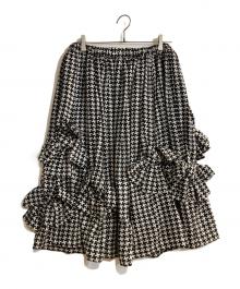 COMME des GARCONS COMME des GARCONS（コムデギャルソン コムデギャルソン）の古着「24SS 千鳥格子シルクリボンスカート」｜ホワイト