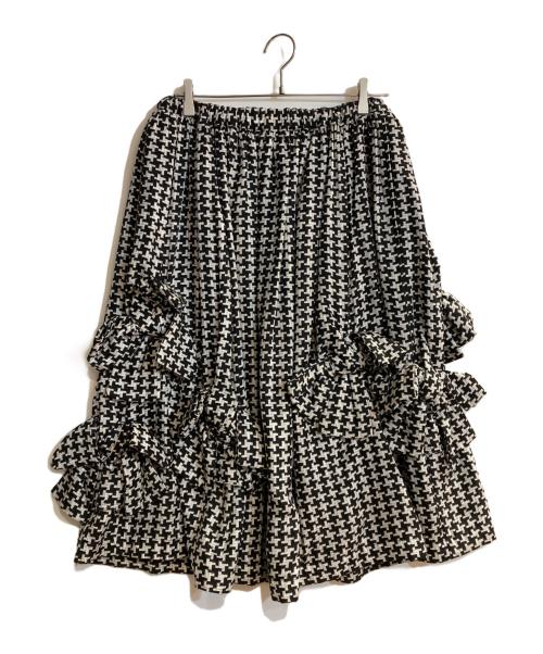 COMME des GARCONS COMME des GARCONS（コムデギャルソン コムデギャルソン）COMME des GARCONS COMME des GARCONS (コムデギャルソン コムデギャルソン) 24SS 千鳥格子シルクリボンスカート ホワイト サイズ:Ｓの古着・服飾アイテム