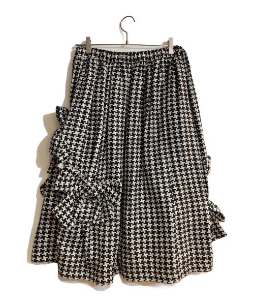COMME des GARCONS COMME des GARCONS（コムデギャルソン コムデギャルソン）COMME des GARCONS COMME des GARCONS (コムデギャルソン コムデギャルソン) 24SS 千鳥格子シルクリボンスカート ホワイト サイズ:Ｓの古着・服飾アイテム