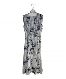 ANAYI（アナイ）の古着「bouquet プリント ランダムタック ワンピース」｜ブルー