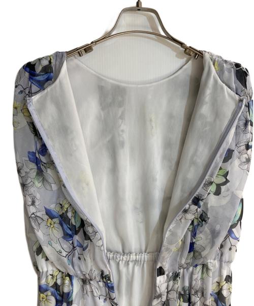 ANAYI（アナイ）ANAYI (アナイ) bouquet プリント ランダムタック ワンピース ブルー サイズ:38の古着・服飾アイテム