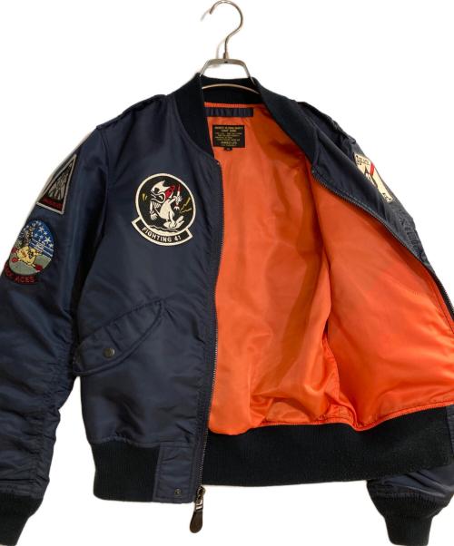 AVIREX（アヴィレックス）AVIREX (アヴィレックス) L-2B ブラックエース-フライトジャケット ネイビー サイズ:Mの古着・服飾アイテム