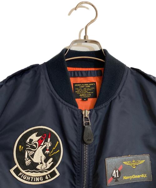 AVIREX（アヴィレックス）AVIREX (アヴィレックス) L-2B ブラックエース-フライトジャケット ネイビー サイズ:Mの古着・服飾アイテム