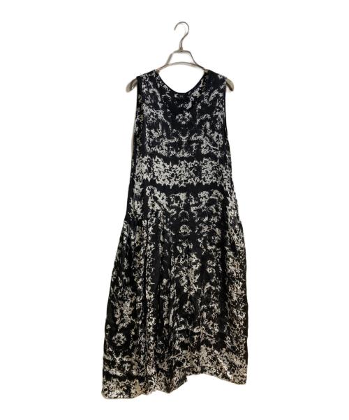 Y's（ワイズ）Y's (ワイズ) 総柄ノースリーブワンピース ブラック サイズ:1の古着・服飾アイテム