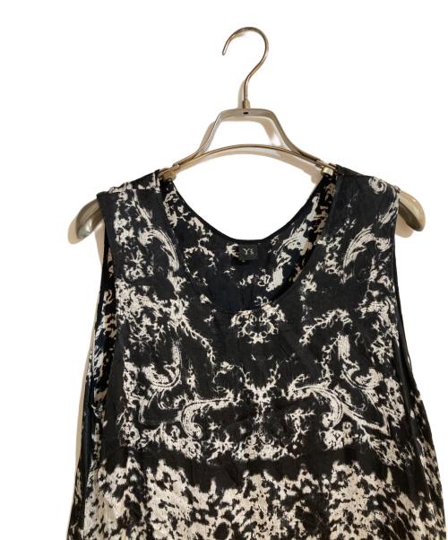 Y's（ワイズ）Y's (ワイズ) 総柄ノースリーブワンピース ブラック サイズ:1の古着・服飾アイテム