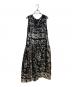 Y's（ワイズ）の古着「総柄ノースリーブワンピース」｜ブラック