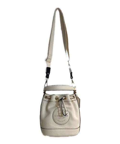 COACH（コーチ）COACH (コーチ) レザーデンプシードローストリングバケットバッグ ベージュの古着・服飾アイテム