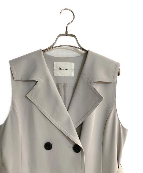 Diagram（ダイアグラム）Diagram (ダイアグラム) バックプリーツトレンチワンピース グレー サイズ:38の古着・服飾アイテム