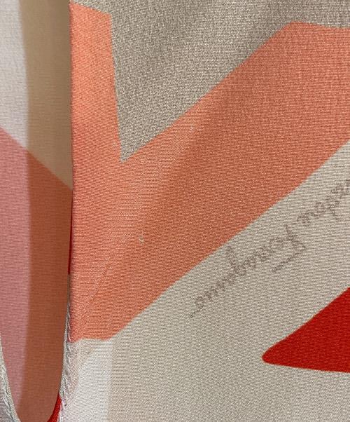 Salvatore Ferragamo（サルヴァトーレ フェラガモ）Salvatore Ferragamo (サルヴァトーレ フェラガモ) トータルパターンシルクブラウス オレンジ サイズ:42の古着・服飾アイテム