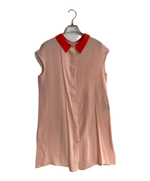 PRADA（プラダ）PRADA (プラダ) シルクチュニックブラウス ピンク サイズ:42の古着・服飾アイテム