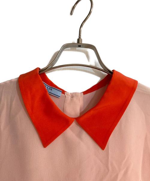 PRADA（プラダ）PRADA (プラダ) シルクチュニックブラウス ピンク サイズ:42の古着・服飾アイテム
