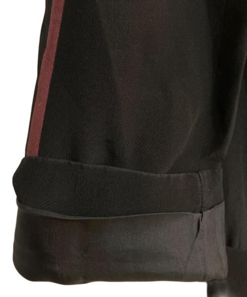 PRADA（プラダ）PRADA (プラダ) ボタンベルトシルクワンピース ブラック サイズ:40の古着・服飾アイテム