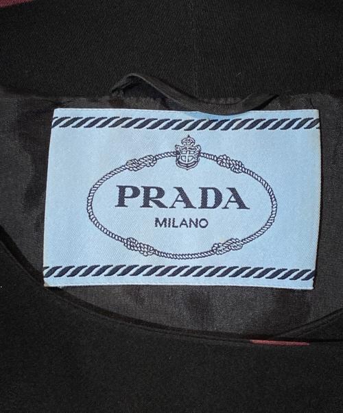 PRADA（プラダ）PRADA (プラダ) ボタンベルトシルクワンピース ブラック サイズ:40の古着・服飾アイテム