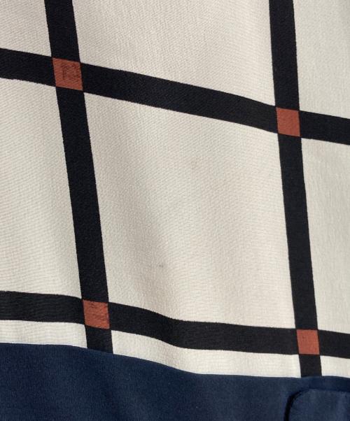 PRADA（プラダ）PRADA (プラダ) 11AW カラーパネルシルクチェックノースリーブワンピース パープル サイズ:42の古着・服飾アイテム