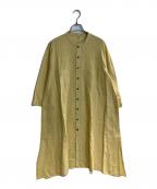 JURGEN LEHLヨーガンレール）の古着「コットンバンドカラーシャツワンピース」｜イエロー