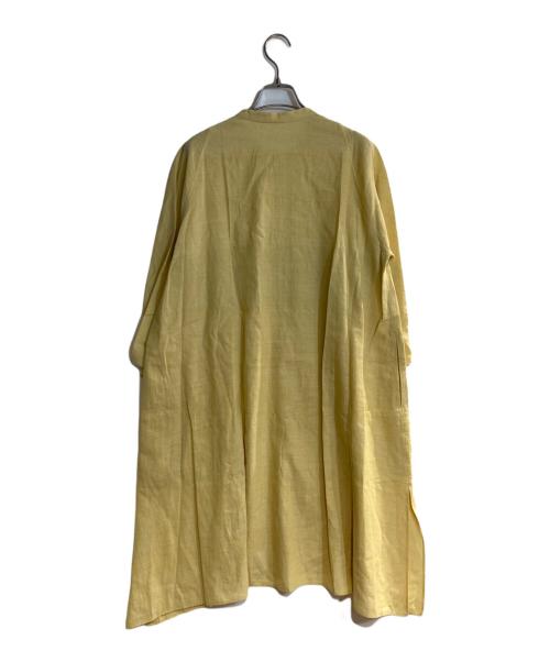 JURGEN LEHL（ヨーガンレール）JURGEN LEHL (ヨーガンレール) コットンバンドカラーシャツワンピース イエロー サイズ:Mの古着・服飾アイテム