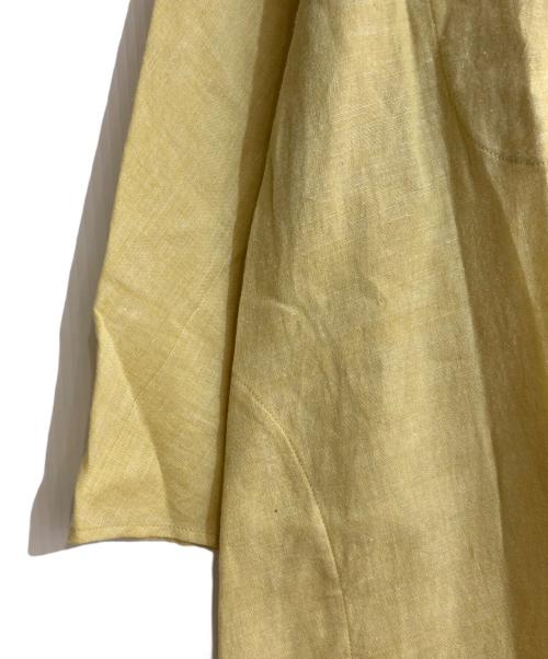 JURGEN LEHL（ヨーガンレール）JURGEN LEHL (ヨーガンレール) コットンバンドカラーシャツワンピース イエロー サイズ:Mの古着・服飾アイテム