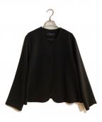 allurevilleアルアバイル）の古着「ダブルクロスクルーネックAラインジャケット」｜ブラック