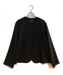allureville（アルアバイル）の古着「ダブルクロスクルーネックAラインジャケット」｜ブラック