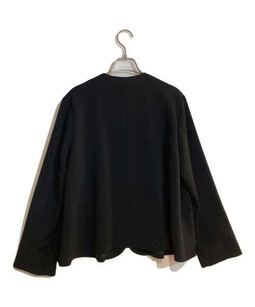 allureville（アルアバイル）allureville (アルアバイル) ダブルクロスクルーネックAラインジャケット ブラック サイズ:1の古着・服飾アイテム