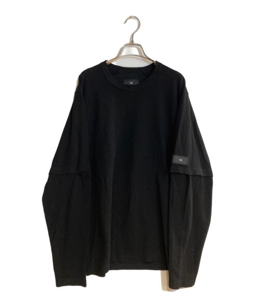 Y-3（ワイスリー）Y-3 (ワイスリー) クレープ ジャージー ロングスリーブTシャツ ブラック サイズ:Sの古着・服飾アイテム