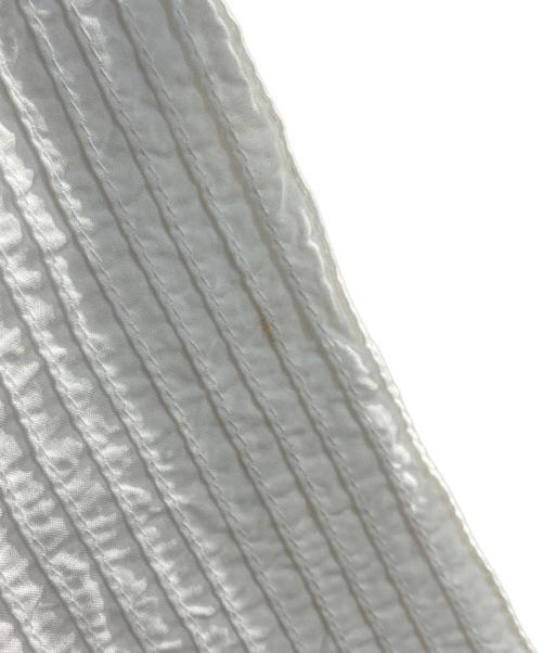 YACCO MARICARD（ヤッコマリカルド）YACCO MARICARD (ヤッコマリカルド) アシンメトリースタンドカラープリーツシャツ ホワイト サイズ:Mの古着・服飾アイテム