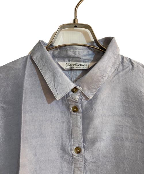 YACCO MARICARD（ヤッコマリカルド）YACCO MARICARD (ヤッコマリカルド) シルク100％バックボタンシャツ ブルー サイズ:Mの古着・服飾アイテム