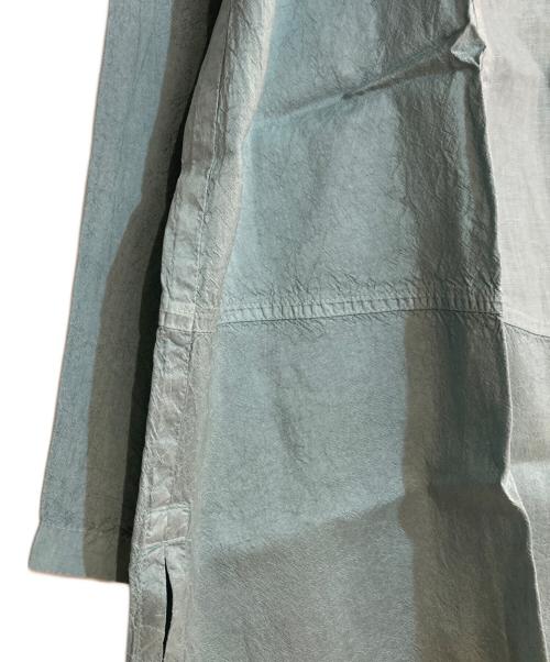 YACCO MARICARD（ヤッコマリカルド）YACCO MARICARD (ヤッコマリカルド) シルクリネンコンビワイドシャツ ブルー サイズ:Mの古着・服飾アイテム