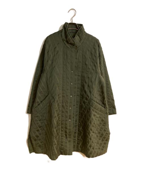 YACCO MARICARD（ヤッコマリカルド）YACCO MARICARD (ヤッコマリカルド) 中綿Aラインナイロンコート グリーン サイズ:Mの古着・服飾アイテム