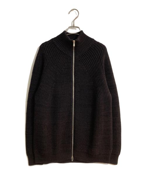 BATONER（バトナ―）BATONER (バトナ―) SIGNATURE DRIVERS KNIT/シグネチャードライバーズニット ブラウン サイズ:２の古着・服飾アイテム