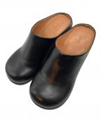 anukeアンヌーク）の古着「エコレザーヒールスリッポン」｜ブラック