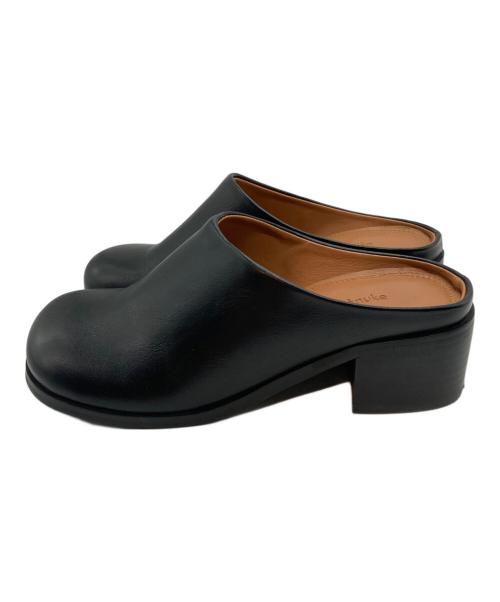 anuke（アンヌーク）anuke (アンヌーク) エコレザーヒールスリッポン ブラック サイズ:36の古着・服飾アイテム