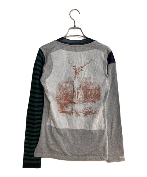 Vivienne Westwood RED LABEL（ヴィヴィアンウエストウッドレッドレーベル）Vivienne Westwood RED LABEL (ヴィヴィアンウエストウッドレッドレーベル) メッシュ切替コットンカーディガン グレー サイズ:2の古着・服飾アイテム