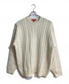 SUPREMEシュプリーム）の古着「Applique Cable Knit Sweater Ivory」｜ベージュ