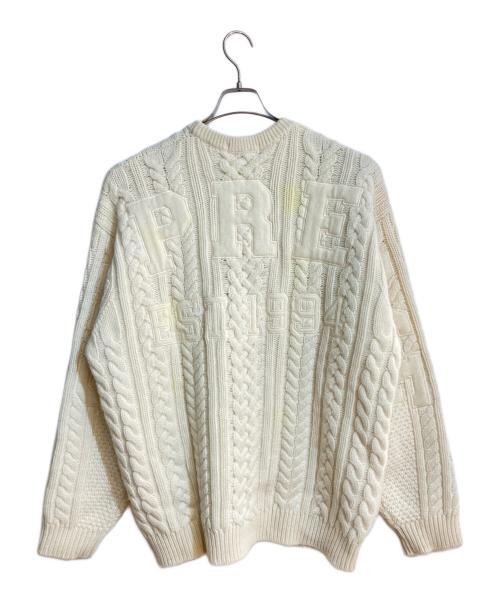 SUPREME（シュプリーム）SUPREME (シュプリーム) Applique Cable Knit Sweater Ivory ベージュ サイズ:XLの古着・服飾アイテム