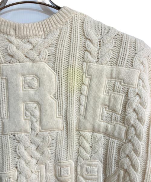 SUPREME（シュプリーム）SUPREME (シュプリーム) Applique Cable Knit Sweater Ivory ベージュ サイズ:XLの古着・服飾アイテム