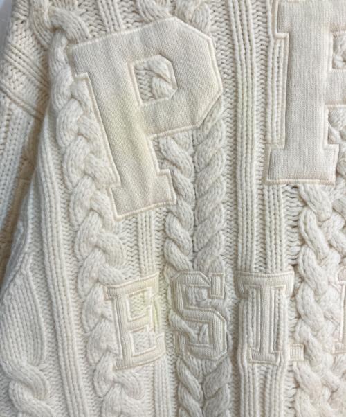 SUPREME（シュプリーム）SUPREME (シュプリーム) Applique Cable Knit Sweater Ivory ベージュ サイズ:XLの古着・服飾アイテム