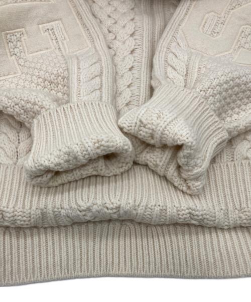 SUPREME（シュプリーム）SUPREME (シュプリーム) Applique Cable Knit Sweater Ivory ベージュ サイズ:XLの古着・服飾アイテム