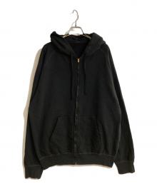 COMOLI（コモリ）の古着「製品染 裏毛 ジップパーカ」｜ブラック