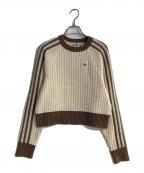 adidasアディダス）の古着「アディカラー ニット クルーネックセーター」｜ベージュ