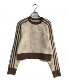 adidas（アディダス）の古着「アディカラー ニット クルーネックセーター」｜ベージュ