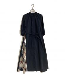 BLUE LABEL CRESTBRIDGE（ブルーレーベルクレストブリッジ）の古着「バイオエアフロークロスシャツワンピース」｜ネイビー