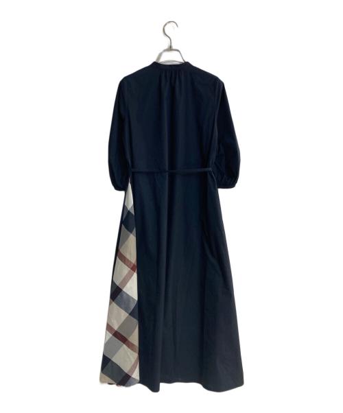 BLUE LABEL CRESTBRIDGE（ブルーレーベルクレストブリッジ）BLUE LABEL CRESTBRIDGE (ブルーレーベルクレストブリッジ) バイオエアフロークロスシャツワンピース ネイビー サイズ:38の古着・服飾アイテム