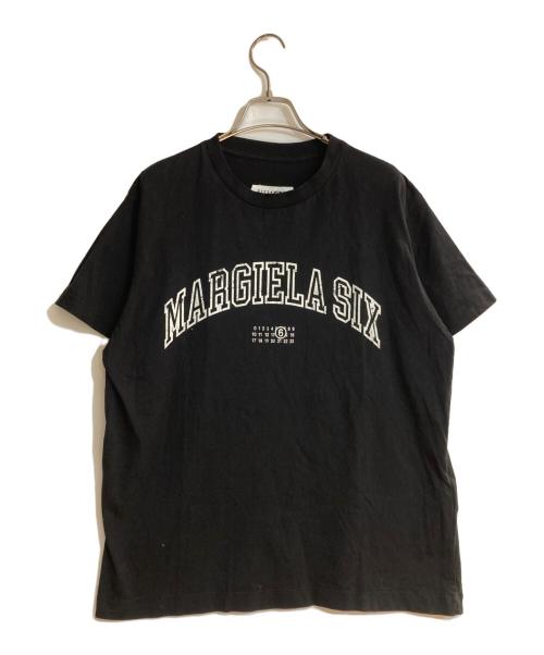MM6 Maison Margiela（エムエムシックスメゾンマルジェラ）MM6 Maison Margiela (エムエムシックスメゾンマルジェラ) バーシティプリントカットソー ブラック サイズ:Sの古着・服飾アイテム