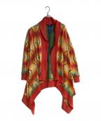 POLO RALPH LAURENポロ・ラルフローレン）の古着「ネイティブ柄ショールカラー変形カーディガン」｜レッド